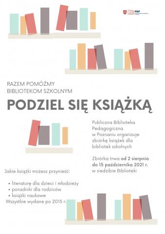 plakat promujący zbiórkę książek