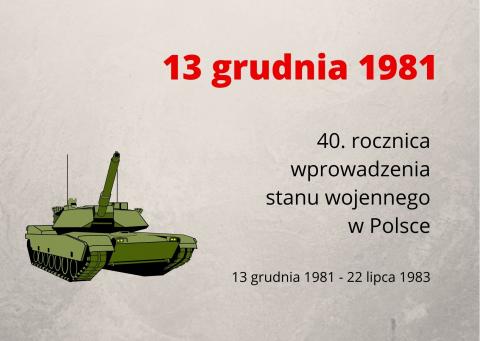 plakat promujący rocznicę wprowadzenia stanu wojennego w Polsce