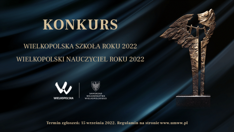 plakat promujący konkurs Wielkopolska Szkoła Roku oraz Wielkopolski Nauczyciel Roku 