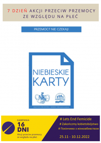 plakat promujący siódmy dzień Akcji Przeciw Przemocy ze względu na Płeć