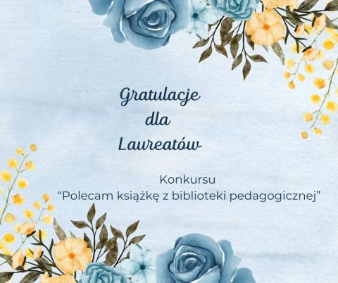 plakat promujący konkurs "Polecam książkę z biblioteki pedagogicznej"