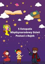 plakat promujący Międzynarodowy Dzień Postaci z Bajek
