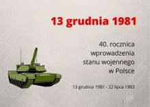 plakat promujący rocznicę wprowadzenia stanu wojennego w Polsce