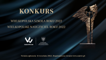 plakat promujący konkurs Wielkopolska Szkoła Roku oraz Wielkopolski Nauczyciel Roku 