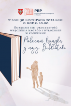 plakat promujacy konkurs "Polecam książkę z mojej Biblioteki"