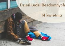 plakat promujący Dzień Ludzi Bezdomnych (14 kwietnia)