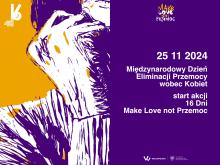 plakat promujący Międzynarodowy Dzień na Rzecz Eliminacji Przemocy wobec Kobiet